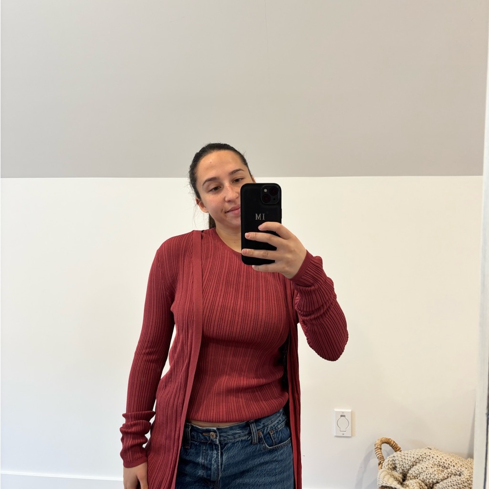 Women's Ribbed Red Sweater Set